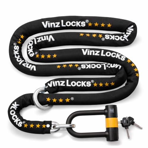 VINZ Oyu Kettenschloss ø11mm | ART 4 Zertifikat | Motorradschloss Kette Mopedschloss | sicheres Motorrad schloss Roller & E-scooter & Panzerschloss | 120-300 cm x (300cm)