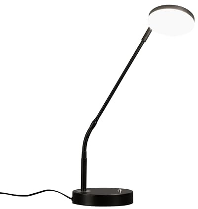 Fischer & Honsel Tischleuchte, Sorento | schwarz matt| B: 16 cm, H: 48 cm, A: 36 cm| mit Taster und stufenlos dimmbar| Farbtemperatur in 3 Stufen einstellbar| 1x LED 6,5W 2700/3350 / 4000K | 760 lm