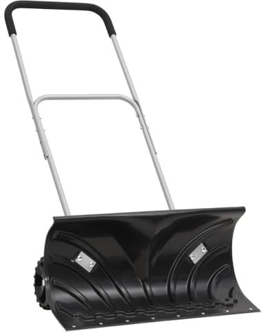 Pala da neve per prato e giardino, con manico estensibile, lama in acciaio da 66 cm, colore: nero