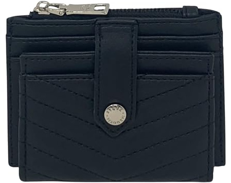 Steve Madden BHayden Geldbörse, Schwarz gesteppt mit Silber, Einheitsgröße, Kartenfach