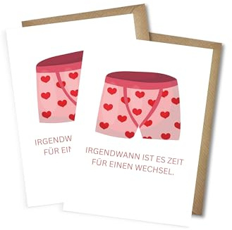 WBdesignz 2er-Set witzige Grußkarten „Irgendwann ist es Zeit für einen Wechsel“ – Humorvolle Postkarten für Männer, Kollegen, Freunde – mit Umschlägen DIN A6 (2er-Set)