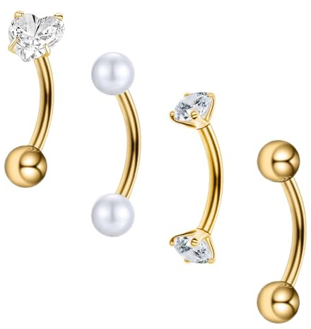 Besyvvin Curved Barbell Piercing Augenbrauen Lippe Helix Rook Daith 8mm Chirurgenstahl 1,2mm Augenbrauenpiercing