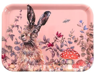 Maison & White Large Serving Tray|Rabbit Floral Wooden Lap Tray for Home