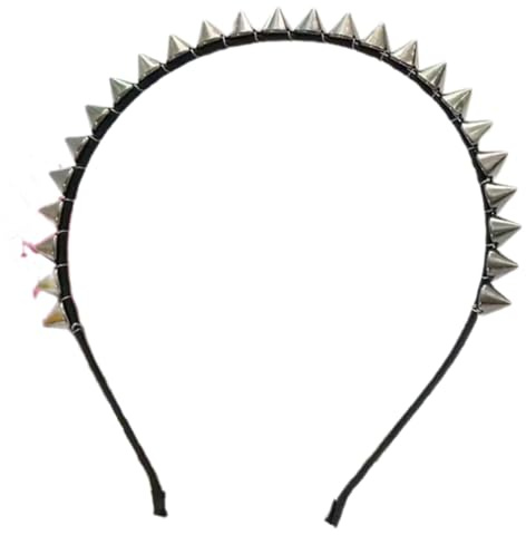 LIbgiubhy 2 Silberne Nieten Rock Kopfbedeckung mit Spikes, bequem, edgy für Cosplay, tägliche Outfits, Party, Haar Accessoire mit Spikes