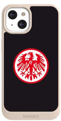 Hülle für Apple iPhone 13 Handyhülle kompatibel mit MagSafe NIVOcore Schutzhülle Sand Eintracht Frankfurt SGE Logo