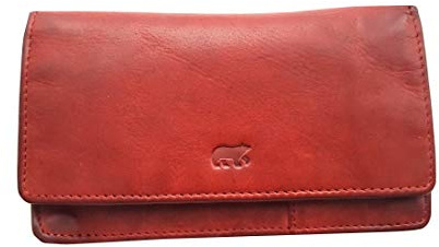 Set Damen Geldbörse, Portemonnaie CL782 gewaschenes Leder Vintage Look (15/9/3 cm)