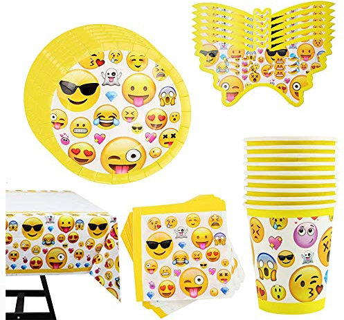 81 Piece Party Supplies Birthday No Need to Wash Tableware Set - 20 * Plates 20 * Cups 20 * Napkins 20 * Eye mask 1 * Tablecloth, Serves 20 Children Birthday Party Supplies