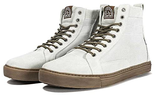 John Doe Neo XTM Motorrad Sneaker Leder CE-Zertifiziert Weiß Braun Gr. 43.5