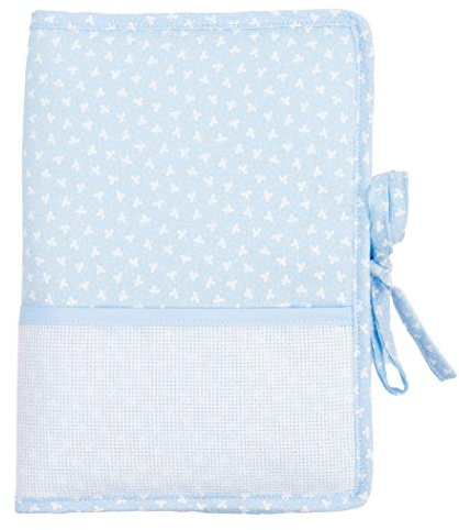 Filet Copri Libretto Amp1128b Sanitario Cover Documenti Sanitari Neonato Da Ricamare - Colore - 100 G, Cielo
