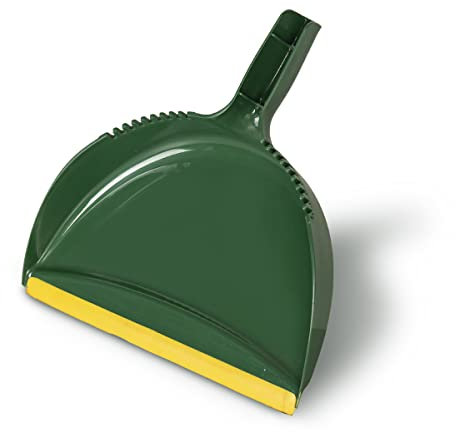 Pine-Sol Jumbo Dustpan, 13.25” | Heavy Duty Dust Pan with Rubber Edge | Clip-On Design Attaches to Standard Broom Sticks, Plastic, Green
