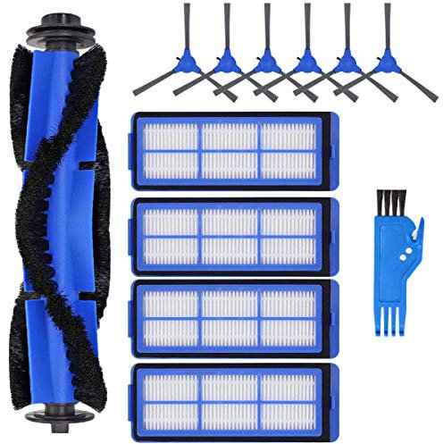 ABClife Zubehör für Eufy RoboVac 11S Max RoboVac 15C Max RoboVac 30C Max Staubsauger Ersatzteile 12 Stück,1 Rollbürste 4 Hepa-Filter 6 Seitenbürsten1 Reinigungsbürste