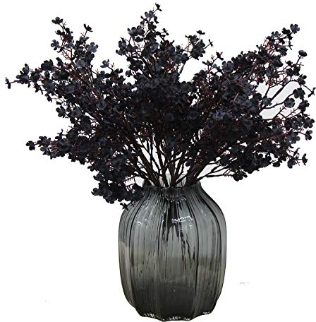 JAKY-Global Babys Breath Gypsophila Artificial Flowers 6 Bundle European Fake Silk Plants Decor Wedding Party Decoration Bouquets Real Touch DIY Home Garden (Black)
