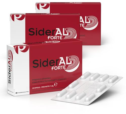 SiderAL Forte Sucrosomial Iron Supplement for Women and Men - Clinically Proven to Increase Levels without Side Effects, Gentle on Stomach, 7x Higher Absorption for Anemia & Energy, Vitamin C, 30ct