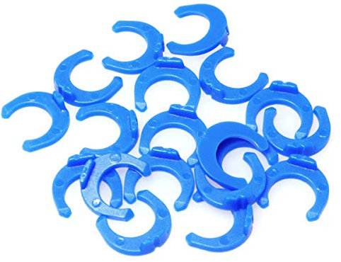 PZRT Verschlussclips für RO Umkehrosmose Wasserfilter Armaturen PE Rohr Fitting Filtersystem Zubehör 6,35 mm (1/4 Zoll), Blau, 20 Stück