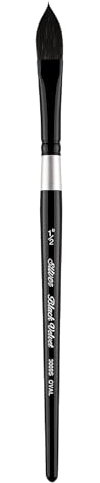 Silver Brush Limited - Pinceau Langue de Chat pour l’Aquarelle 3009S1/2in Black Velvet - Manche Court - Taille 1/2