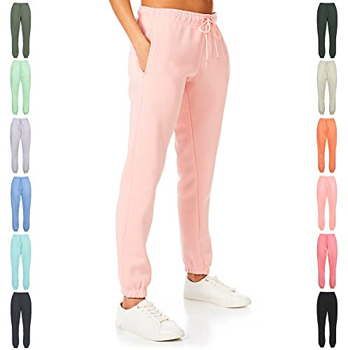 Light & Shade Damen Soft Touch Loungewear Jogginghose Jogger, Rose, M