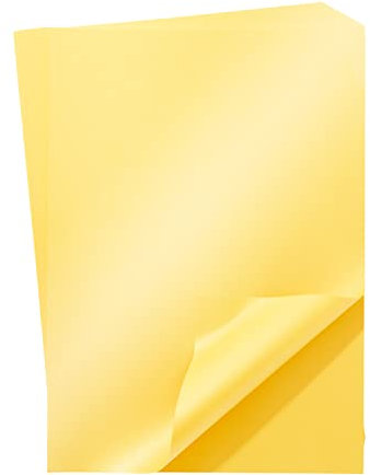 50 Blatt DIN A4 Perglanz-Papier Hellgold-Metallic, Bastelpapier mit Perlmutt-Schimmer, 120 g/m²