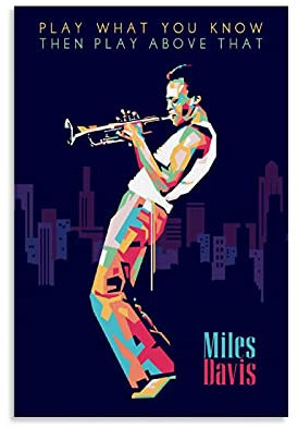 ASDQA Miles Davis Popart-Poster und Wandkunst, Kunstdruck, modernes Familienschlafzimmer, 50 x 75 cm
