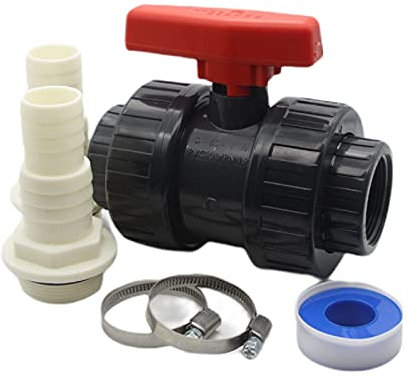 DS24 Poolschlauch Kugelhahn Absperrhahn PVC Anschluss-Set 32-38 mm - 6-teilig