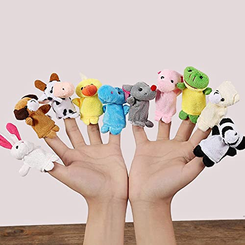 LATRAT 10Pcs Pupazzi delle Dita Animali, Giocattoli animaletti Peluche Piccoli Pensiero, Giocattoli Impostato Regalo di Natale per Bambini Marionette da Dita