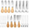 20-teiliges Käsemesser-Set mit Käsehobel & Buttermesser, Charcuterie Board Zubehör inklusive Mini-Käsegabel Servierzange Löffel perfekt für Aufschnitt und Käseaufstrich