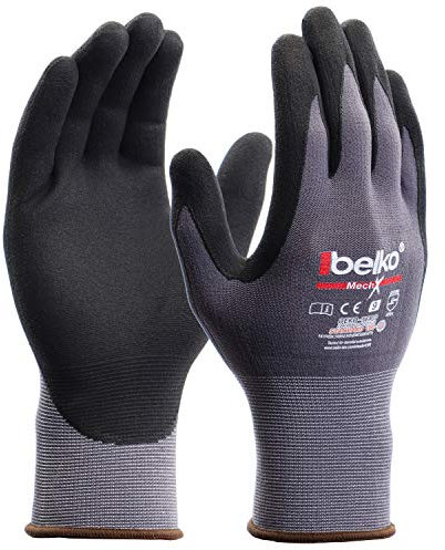 BELKO 12 Paar MechX Arbeitshandschuhe Schutzhandschuhe Montagehandschuhe Griphandschuhe Gartenhandschuhe Feinarbeiten EN388 - Größe: 10 (XL)