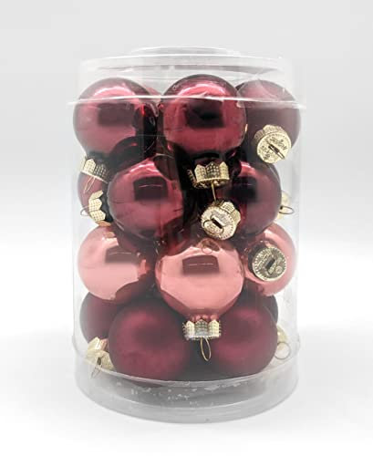 IngeGlas Weihnachtskugel 28-TLG, Glas, Ø 3cm, Bordeaux