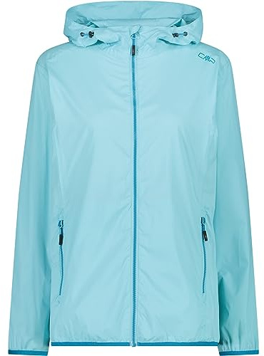 CMP, Hooded Polyester Rain Jacket, ACQUA, D38