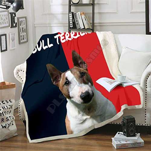 Kuscheldecke Flauschig Schwarzer Bullterrier, Warme Flanell Fleecedecke Wohndecke Sofadecke, Weiche Plüsch Decke Blanket Für Kinder Erwachsene, Wendedecke Wolldecke Tagesdecke 220x240 XXL