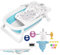 Baignoire Pliable Pour Bébé avec Support, Baignoire bebe pour Douche avec pieds Antidérapants et Affichage de la Température (Bleu)