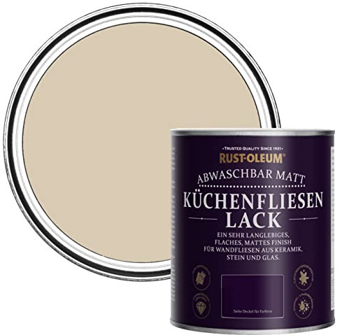 Rust-Oleum Peinture Beige Résistante à l'eau pour Faïence de Cuisine, Finition Mate - Argile Chaude 750ml