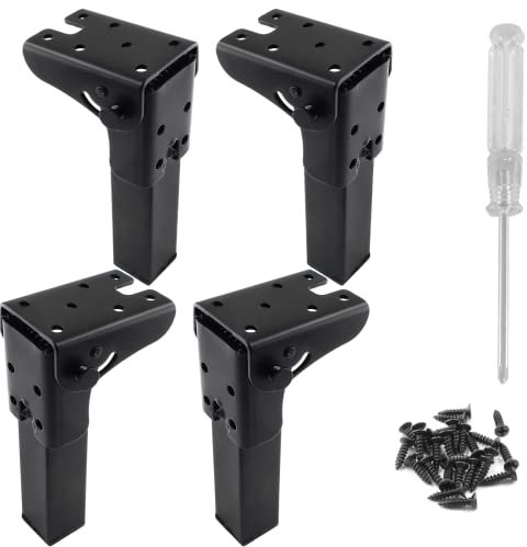 LifCratms Lot de 4 pieds de table pliants de 14 cm, pieds de table en épingle à cheveux en métal robuste avec vis de montage pour table, canapé, armoire, placard