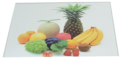 Ananas (20 cm x 30 cm) Glasschneidebrett Obstschale Ananas Universal Küchenbrett