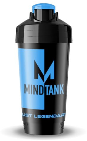 MINDTANK Shaker 700 ml, blu, fondo speciale per frullare perfetto, lavabile in lavastoviglie