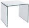 HABITMOBEL Mesa Auxiliar Cuadrada, Mesita Café Moderna Cristal Templado Curvado 60 x 60 cms