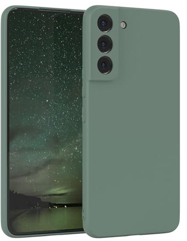 EAZY CASE - Silikonhülle für Samsung Galaxy S22 Plus 5G Hülle Silikon Case Grün weich stoßfeste Handyhülle Galaxy S22+ 5G Schutzhülle mit Kameraschutz Dünn Premium Schutz Cover TPU Bumper Dunkelgrün