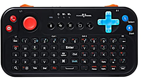 FUNDIAN [Update] Bluetooth Pocket Keyboard with Jog Mouse and Audio, Remote Wireless Controller Compatible with Android Phone, Tablet, TV Stick, Mi Box Nvidia Shield TV, Fire TV, Laptop (Black)