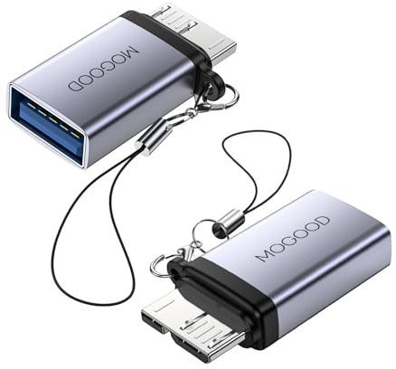 MOGOOD Adaptateur Micro B Mâle vers USB Femelle, Adaptateur de Données pour Ordinateurs, Ordinateurs Portables, Disques Durs Externes (2 Packs)
