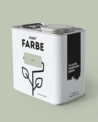 HORST Wandfarbe Jade 5L - Hochwertige Innen-Farbe - Hohe Deckkraft & Schnelltrocknend - Geruchsneutral - Spritz- & Tropffrei - 100% Natürlich - Grün