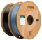 eSUN PLA Filament 1.75mm, PLA Basic 3D Drucker Filament Maßgenauigkeit +/- 0.03mm, 1KG pro Spule, 2 Spulen 3D Druck 3D Filament, Grau+Schwarz