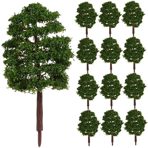 20pcs 3.5 Inch Model Trees, Green Plastic Miniature Landscape Scenery Trees for Model Railway, Architectural Model, Diy Crafts