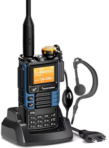 Quansheng UVK5(99) Am/FM/DTMF Walkie-Talkie 200CH 20-1000MHZ Walkie-Talkie NOAA Weather Forecast with Flash Copy Frequency Tpye-C LCD Display for Hiking Camping Travel Two-Way Radio (Blue)