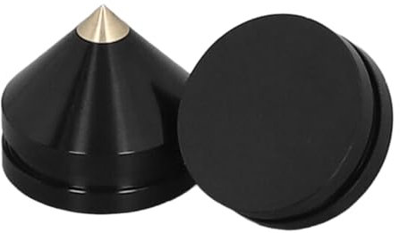 ASHATA 4 Ensembles de Pointes de Haut-Parleur, Caisson de Basses, Amplificateur Audio CD, Pieds de Support D'isolation, Protecteur de Sol, Support D'isolation de Haut-Parleur en Métal