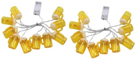 ABOOFAN 2 Stück Schnur Weihnachtsbeleuchtung Dekorationen Für Geburtstagsfeiern Zimmerdekoration Für Teenager-mädchen Lichterketten Hängeleuchten Für Schlafzimmer Tiki-lichter Plastik Bier