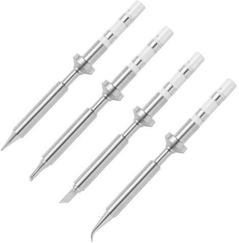 FEITA Mini Pencil Soldering Iron Tips Replacement for Pinecil Micro Soldering Iron, PTS200/TS100 Portable Solder Pen Tool Soldering Accessories (ST-I/BC2/KU/J02 4Pcs)