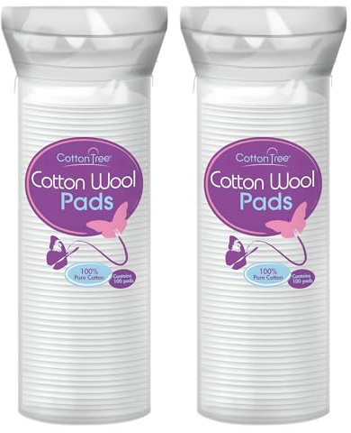 Cotton Tree Cotton Wool Pads – 2 Packs of 80 Soft & Gentle Cotton Pads – Ideal for Makeup Removal & Skincare