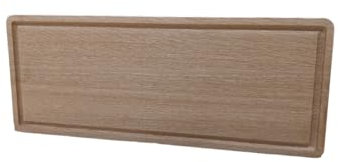 Planche à découper en bois de chêne massif haut de gamme fabriquée par Brut de Table. Planche à découper de grande taille 42 cm x 16.5 cm x 3 cm. Parfaite pour la viande, les légumes et le fromage.