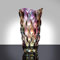 Glas Blume Vase, 24cm hohe Moderne Minimalistische Glasvase Mordische Kristall Dekorative Handgemachte Blumenarrangement für Home Office Dekor, Geschenk für Hochzeit Housewarming feiern (Lila-1)