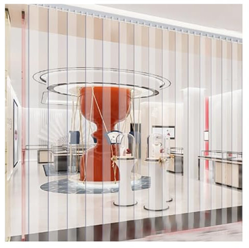 WXQTM Streifenvorhang Transparent PVC Streifenvorhänge Dicke 2mm Industrieller Torbehang für Einkaufszentren Garagen Lagerhallen, Nach Maß (0.9x2.5m)