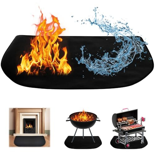 FENGQ Tapis de cheminée Ignifuge, 100x50 cm Tapis cheminée Anti feu,Tapis Ignifuge Cheminée, protège Les sols Contre Les étincelles pour cheminées, Poêle à Bois, Intérieur Extérieur